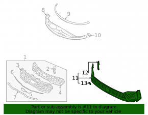 Lower grille of the front bumper Kia Sorento 21-26 HEV, PHEV black gloss for radar, fog lights and parking sensors with brackets