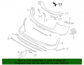 Rear bumper mount on the lower center reinforcement for Hyundai Santa Fe 21-23 hybrid