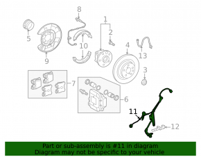 ABS sensor wire rear left Lexus LS460 08-09 rwd