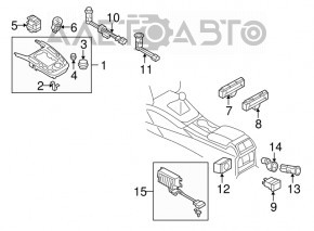 Shifter cover Audi A4 B8 13-16 rest, without start/stop button with media control