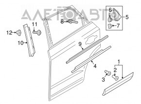 Audi Q3 8U 15-18 outer rear left door triangle