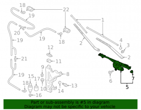 Windscreen wiper trapezoid with motor Audi A4 B9 17-25