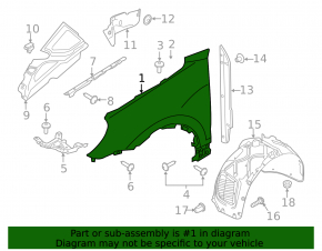 Front right wing Porsche Cayenne 958 15-18