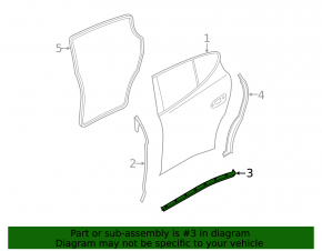 Door seal rear left Porsche Panamera 10-16 lower