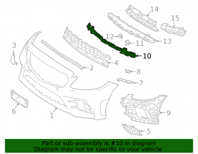 Front bumper bracket, central lower, Mercedes C-class W205 19-21