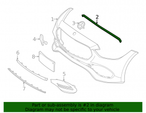 Sealing rubber for bumper hood-bumper Mercedes C-class 43 AMG W206 23-26