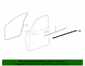 Front door glass seal left Mercedes GLC 16-22 inner