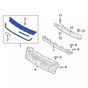 Grill molding right Ford Escape MK3 13-16 chrome