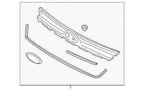 Grill molding right Ford Escape MK3 13-16 chrome