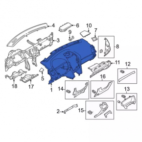 Torpedo front panel without AIRBAG Ford Explorer 16-19
