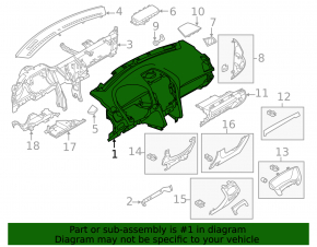 Torpedo front panel without AIRBAG Ford Explorer 16-19