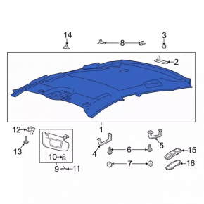 Ford Fusion mk5 17-17 headliner grey without sunroof