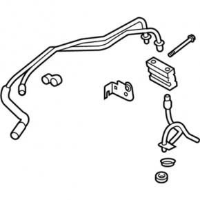Automatic transmission cooling pipes Ford Edge 19-24 2.7T with valve, 5 parts