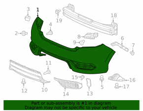 Bare rear bumper for Honda Civic X FC 16-20 coupe