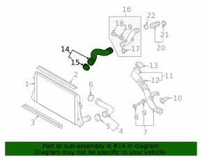 Air pipe right front VW Passat b8 16-19 USA 1.8T, 2.0T