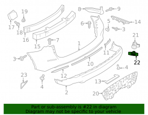 Nissan Murano z52 19-24 rear bumper parking sensor mount, internal structure