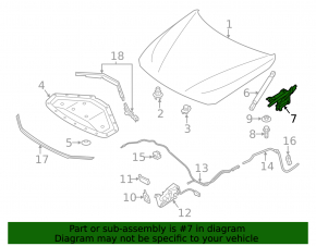 Hood hinge right BMW 3 F30 4d 12-18 SIGNEDA