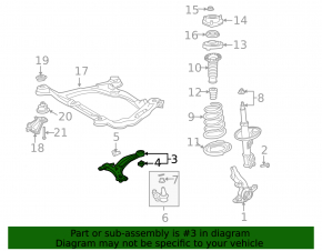 Lower control arm front left Toyota Sienna 04-10