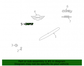 Emblem inscription Cooper tailgate Mini Cooper Countryman R60 10-16