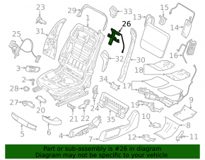 BMW X5 E70 07-13 black front passenger seat trim