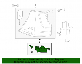 Rear bumper mount, inner left, Lexus LX570 16-21 rest.