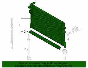 Water cooling radiator Volkswagen Jetta 19-26 1.4T, 1.5T