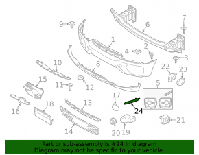 Right front bumper reflector for BMW X6 E71 08-14