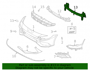 Front bumper reinforcement Hyundai Elantra 21-23 1.6, N Line