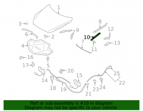 Right hood shock absorber for Infiniti FX35 QX70 09-17