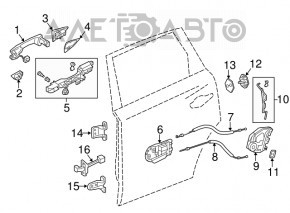 Door Limiter Rear Left Acura MDX 14-20