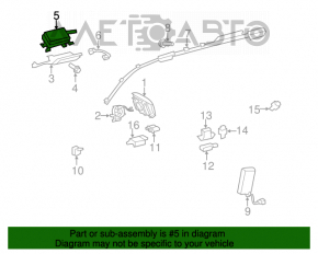 Airbag passenger airbag in the dashboard Toyota Highlander 08-13 rusty pyropatron