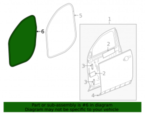 Door Seal Front Left GMC Terrain 10-17