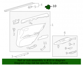 Front right window lift control for Toyota Avalon 13-18