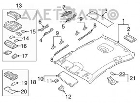 Left visor for Hyundai Sonata 15-19 gray