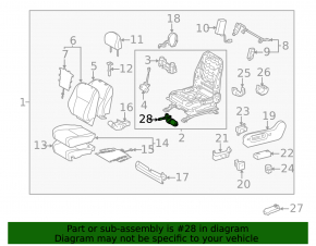 Driver's seat knee support adjustment motor Toyota Highlander 08-13
