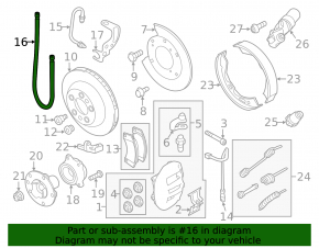 Brake hose rear left Porsche Cayenne 958 11-16