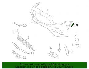 Front bumper reflector left W213 E 21-23