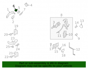 Plug outer handle front right Ford Escape MK3 13-19 structure