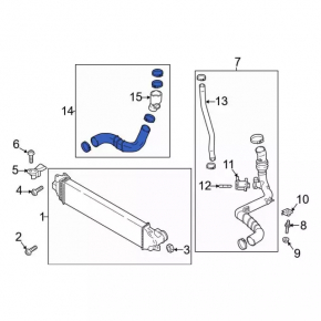 Intercooler pipe right Ford Fusion mk5 17-20 2.0T