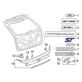 Emblem inscription ST tailgate Ford Edge 19-24