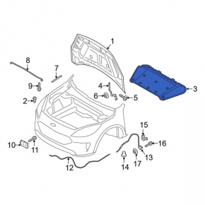 Ford Escape MK4 20-22 Hood Insulation