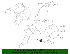 Rear mudguard mudguard left Ford Escape MK4 20-24 structure