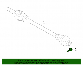 Rear left outer CV joint mounting bolt for Porsche Cayenne 19-26 70mm