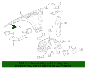 Front left lower wing bracket Jaguar F-Pace X761 17- front