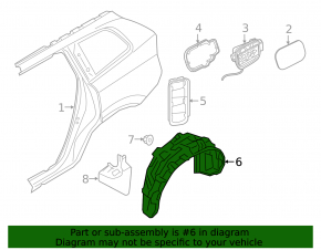 Rear right fender liner Volvo XC60 18-25