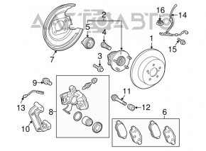 Rear left brake disc cover Toyota Prius 30 10-15