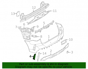 Right rear bumper molding for BMW X3 G45 25-26