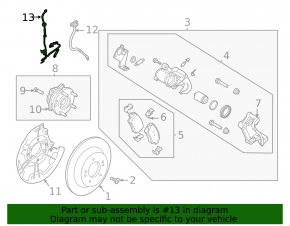 ABS sensor wire rear left Hyundai Elantra 21-23