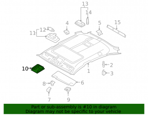 Front light BMW X5 E70 07-13 gray, under sunroof
