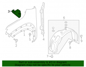 Front left wing bracket Hyundai Kona 18-23